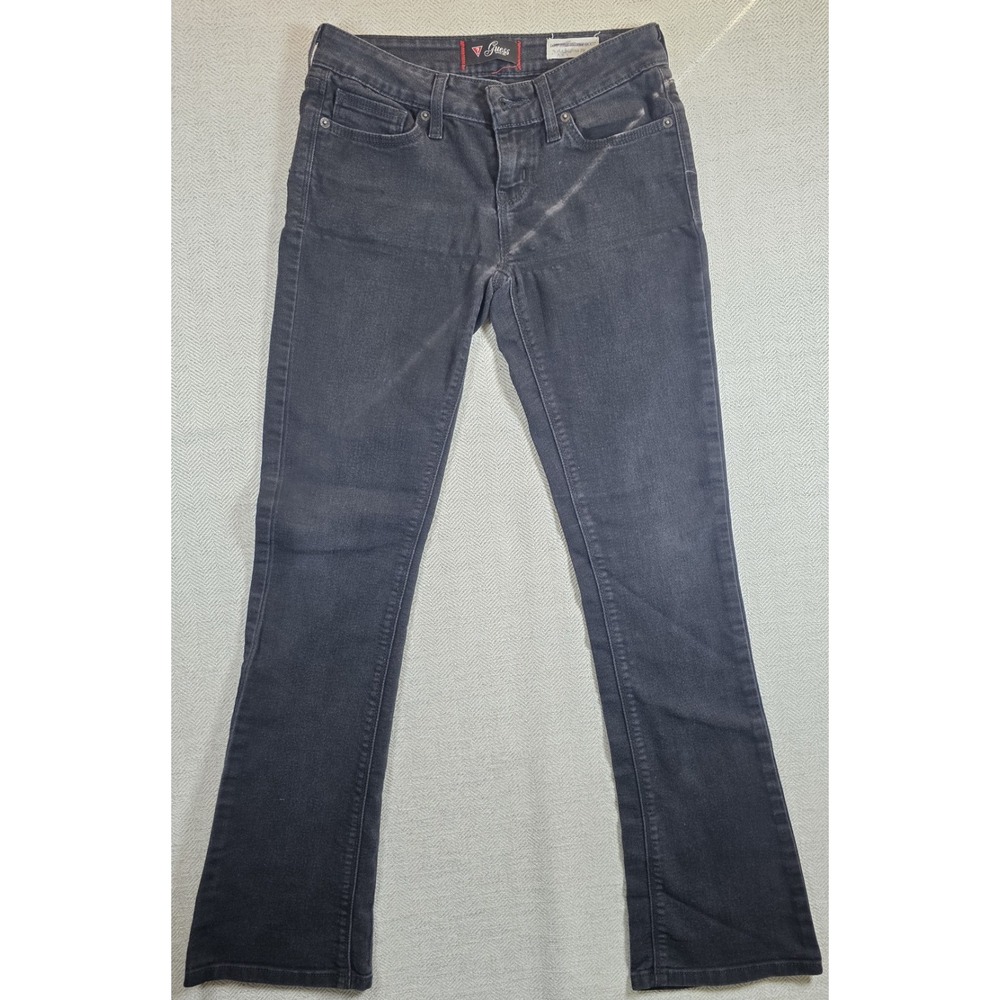 GUESS Adrianna Fit Jeans Women's Size 26 Low Rise Skinny Boot Faded Black Denim